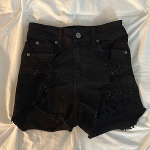 EUC Black Carmar High Waisted Distressed Shorts